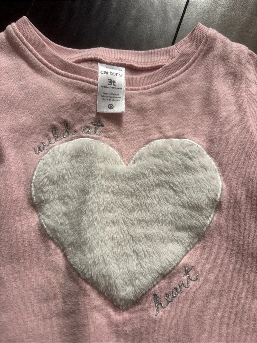 Carter's Light Pink Long Sleeve Top with White Heart